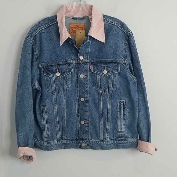 Levi's Ex-boyfriend Trucker Denim Corduroy Jacket size Large - Picture 2 of 11